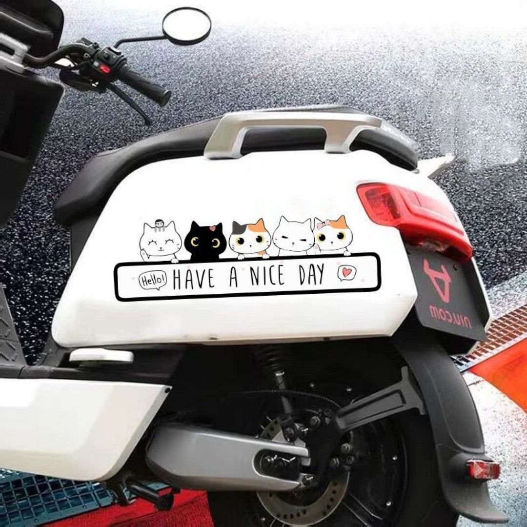 車ステッカー 車シール ウォールステッカー 壁シール ねこ 猫 カッティングステッカー デカール バイク 原付 スケートボード かわいい 凹み キズ隠し