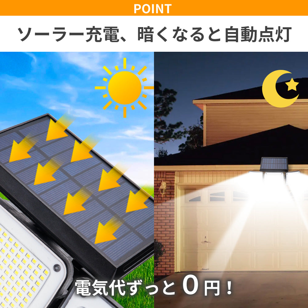 ソーラー ライト 屋外 ガーデンライト LED 防水 センサー 庭 人