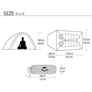 ネイチャーハイク アップグレードテント CloudUp2 テントアウトドア 2人用 超軽量ソロ キャンプ コンパクト ギア 前室 ドーム型 自立式 人気テント 送料無料